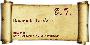 Baumert Teréz névjegykártya